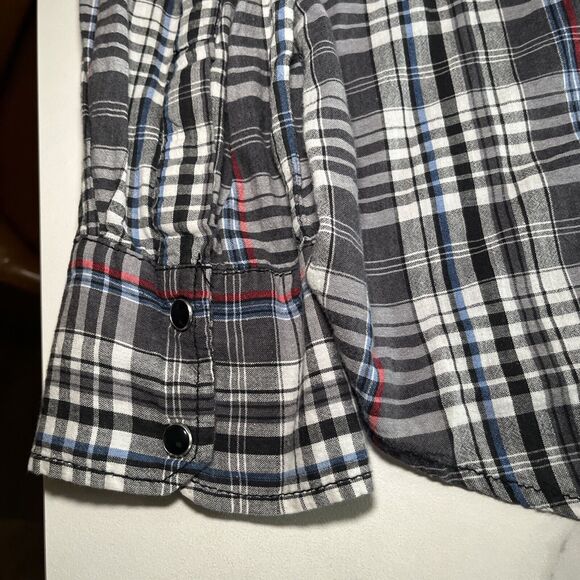 Buckle Men's Pop Icon Pearl Snap Long Sleeve Plaid Shirt Embroidered Size XL - Picture 12 of 14